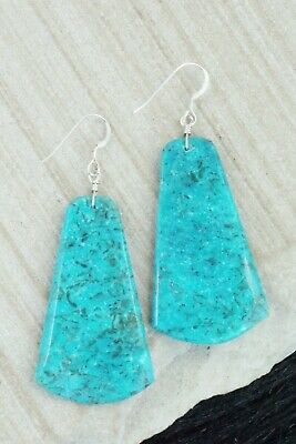 Turquoise & Sterling Silver Earrings - Lupe Lovato
