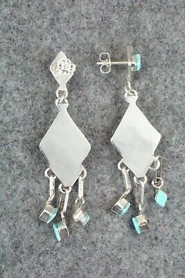 Turquoise & Sterling Silver Earrings - Priscilla Chavez
