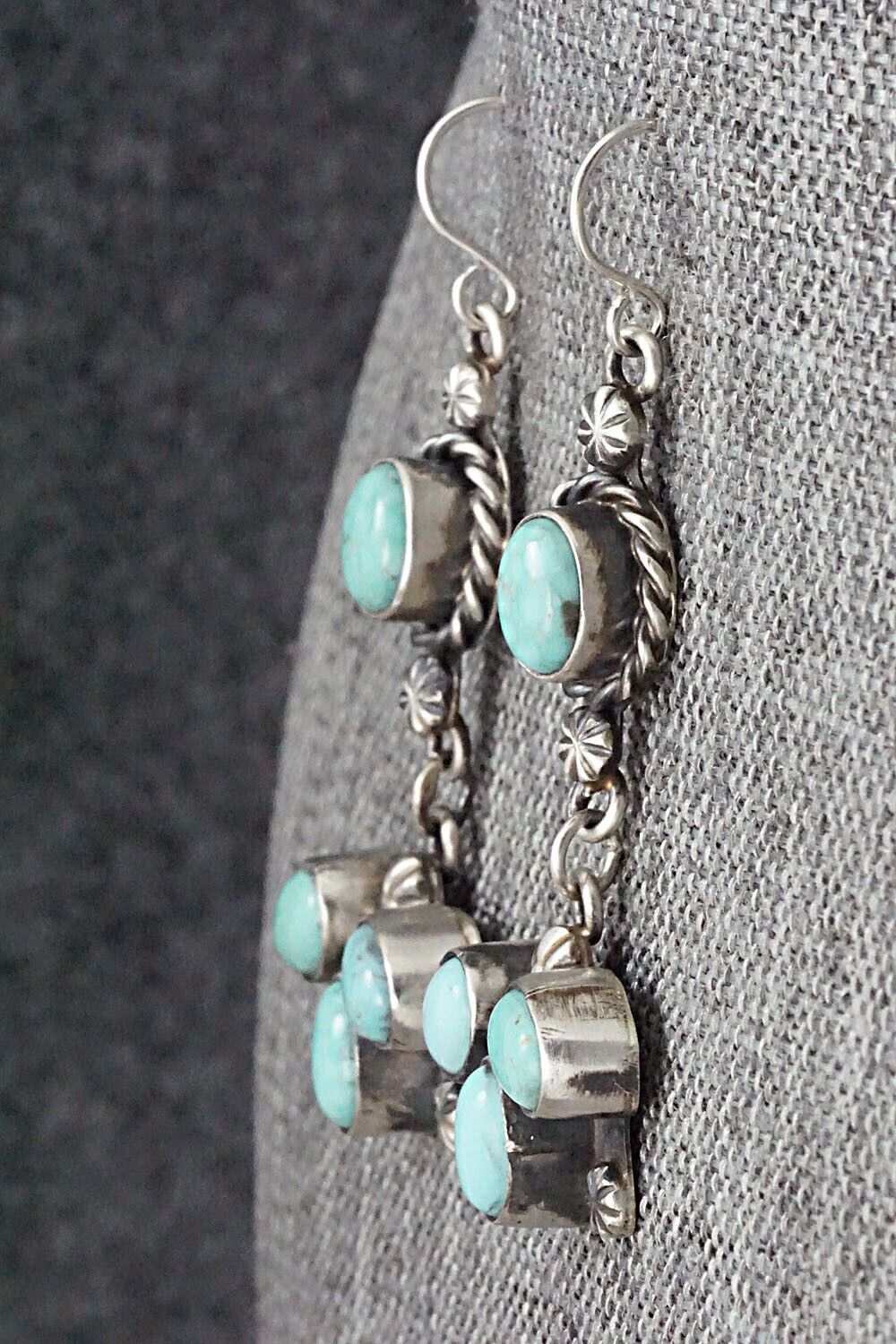 Turquoise & Sterling Silver Earrings - Wilson Dawes