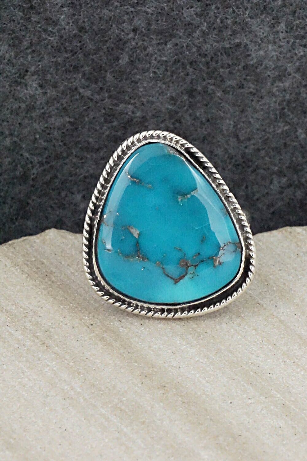Turquoise & Sterling Silver Ring - Alice Rose Saunders - Size 8