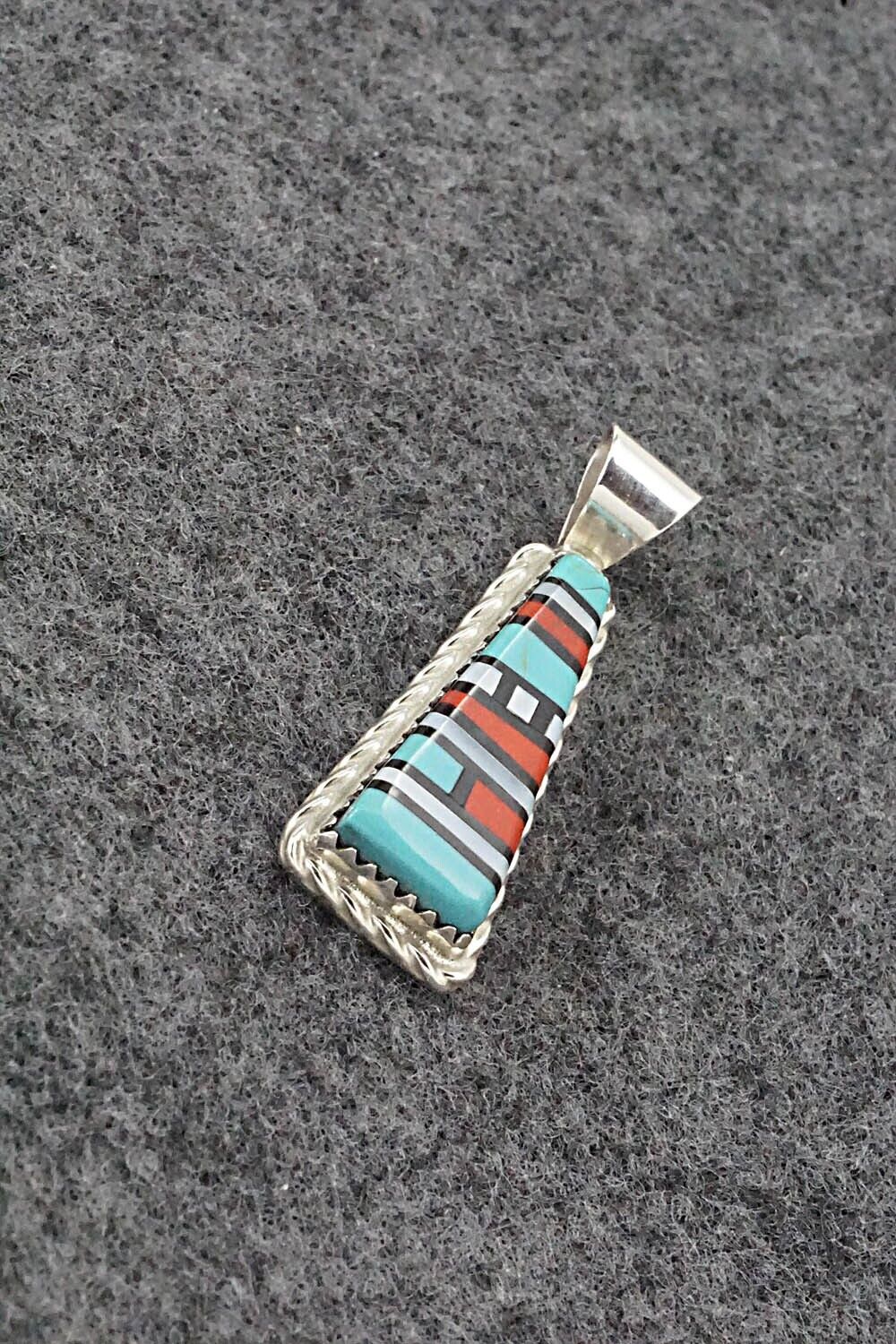 Multi Stone & Sterling Silver Pendant - Victor Martza