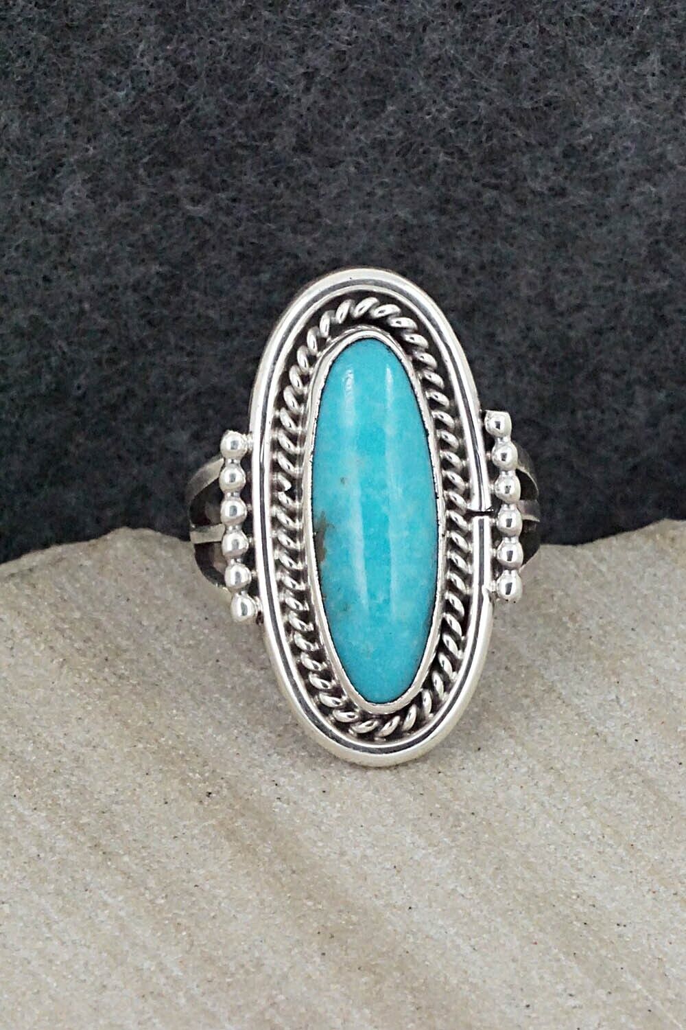 Turquoise & Sterling Silver Ring - Samuel Yellowhair - Size 6.75