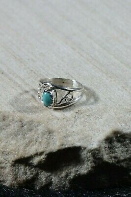 Navajo Turquoise and Sterling Silver Ring - Judy Lincoln - Size 1 - High Lonesome Trading
