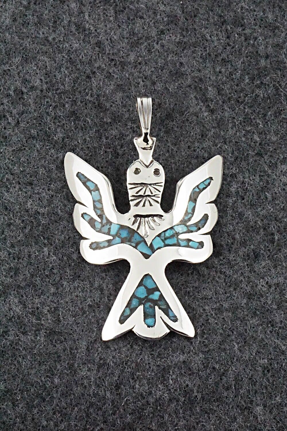 Turquoise and Sterling Silver Pendant - Jolene Yazzie