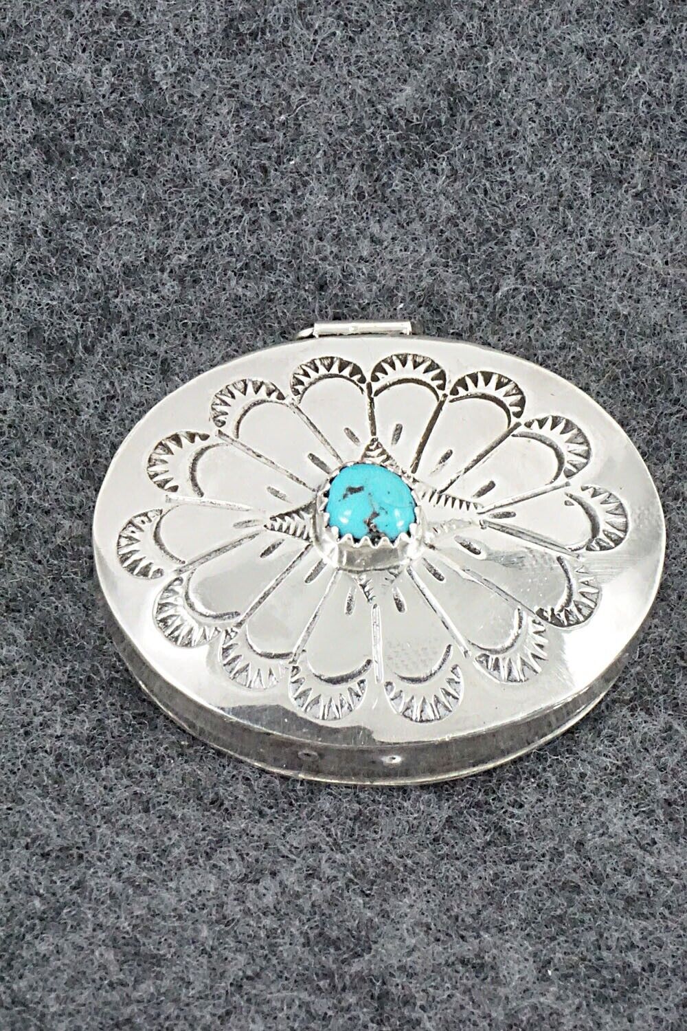 Turquoise & Sterling Silver Pill Box - Elouise Curtis