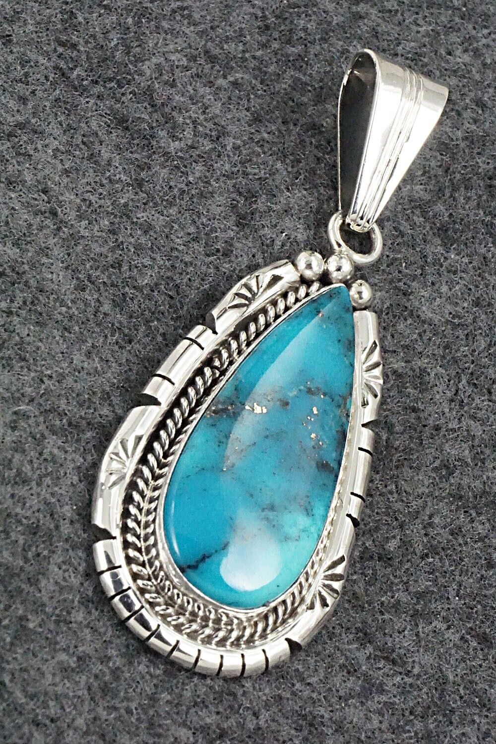 Turquoise & Sterling Silver Pendant - Samuel Yellowhair