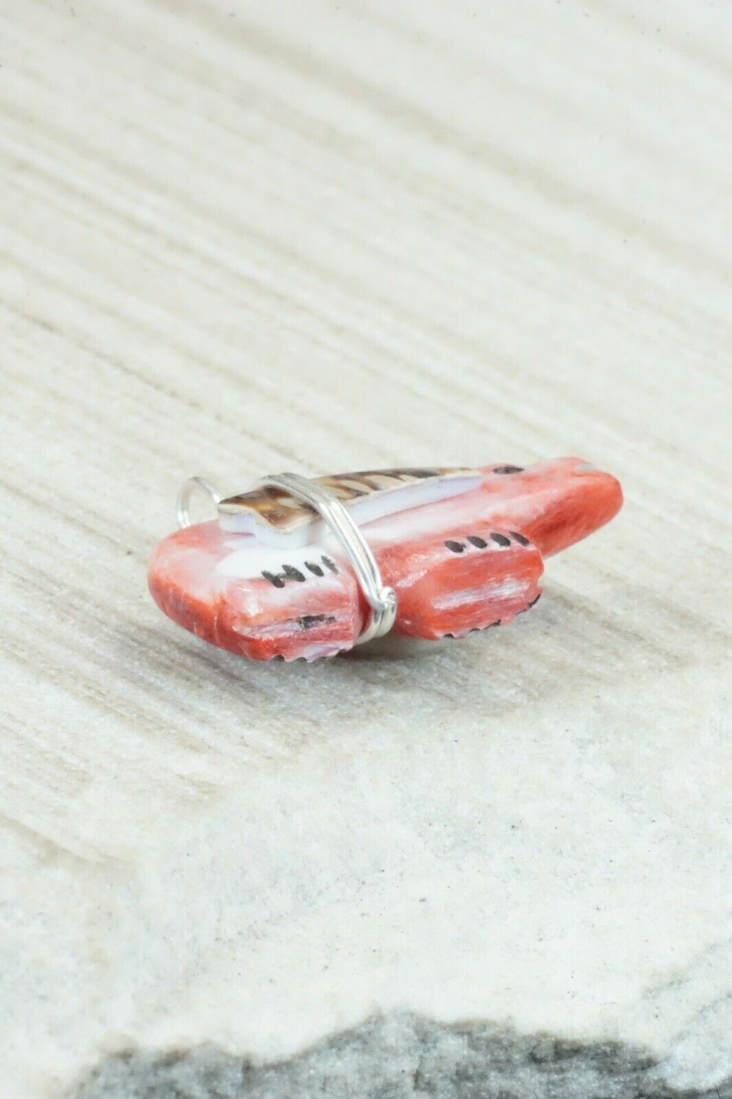 Spiny Oyster & Sterling Silver Pendant - Darrin Boone