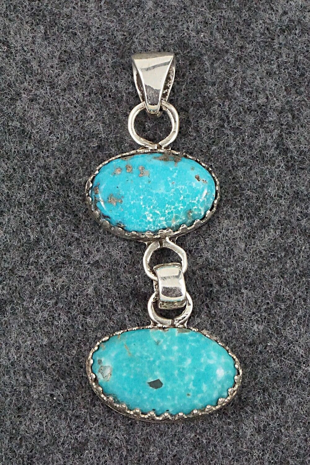 Turquoise and Sterling Silver Pendant - Matilda Chattin