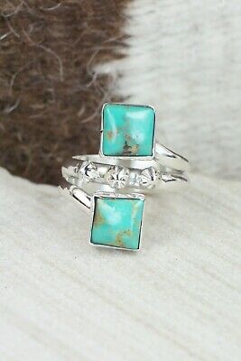 Turquoise & Sterling Silver Ring - Bobby Platero - Size 7.5
