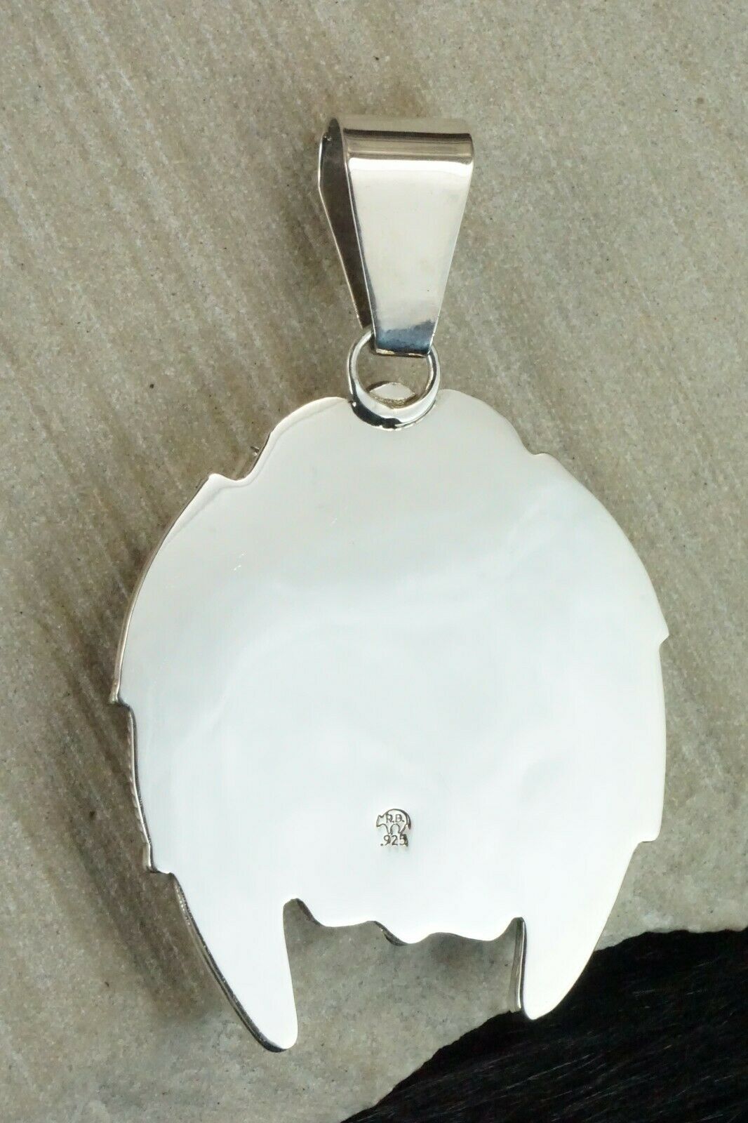 Coral, Turquoise & Sterling Silver Pendant - Navajo