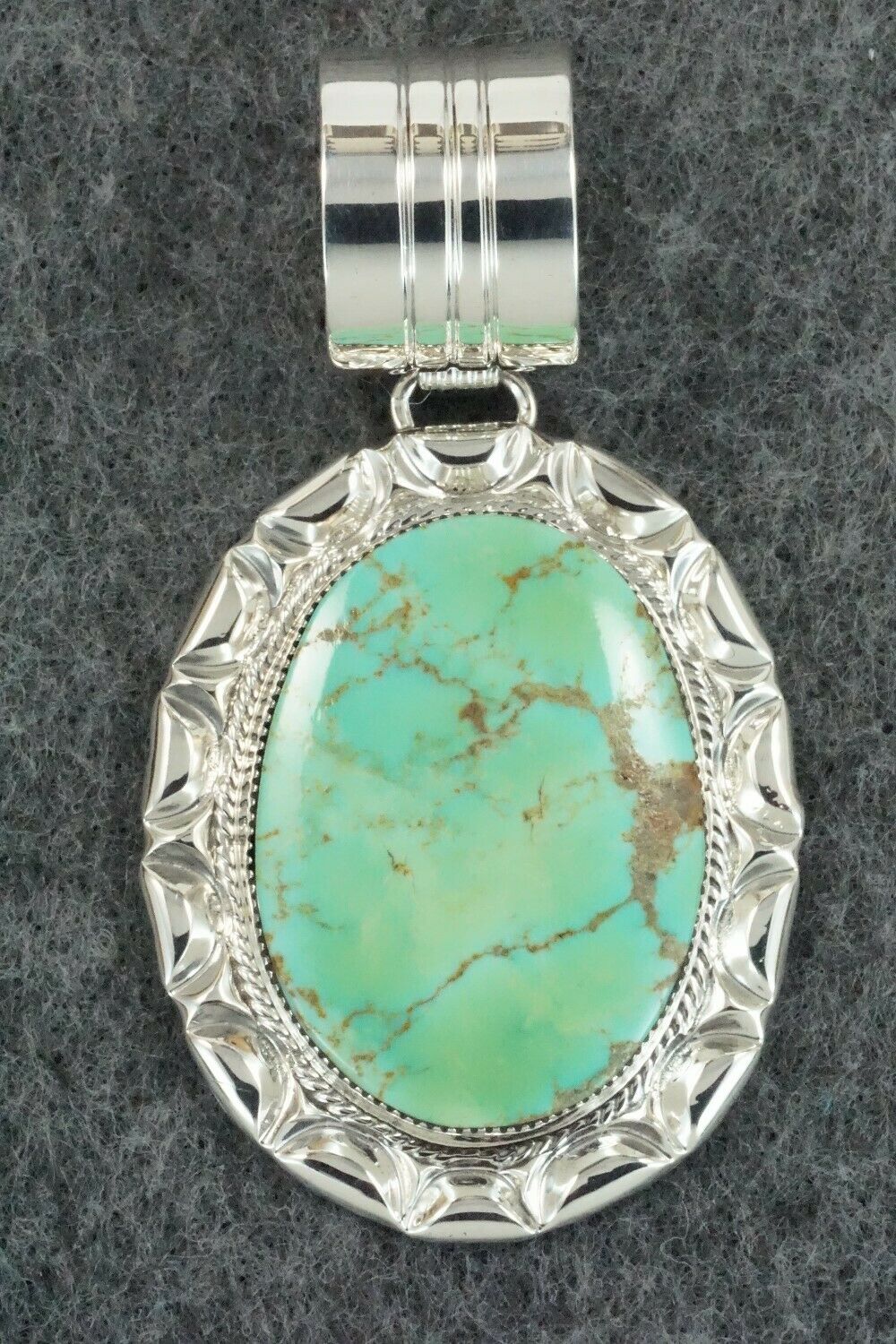 Turquoise & Sterling Silver Pendant - Greg Yazzie