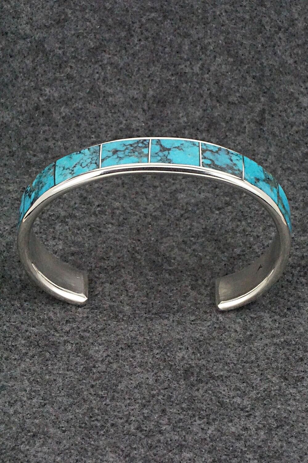 Turquoise & Sterling Silver Inlay Bracelet - Larry Loretto