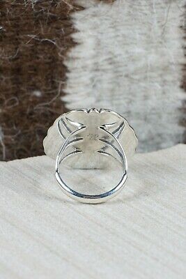 Navajo Turquoise and Sterling Silver Ring - Samuel Yellowhair - Size 8