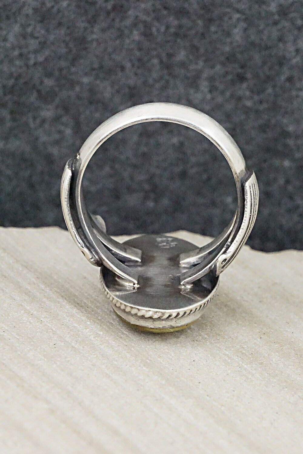 Turquoise & Sterling Silver Ring - Bobby Platero - Size 12.75