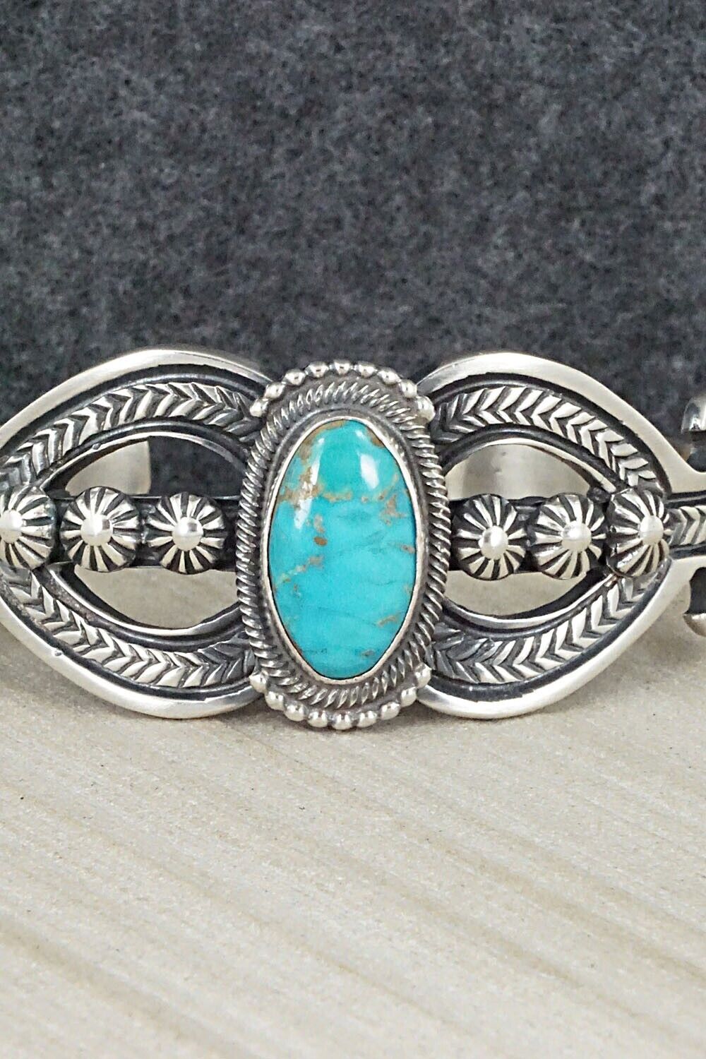 Turquoise & Sterling Silver Bracelet - Leon Martinez