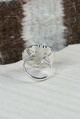Navajo Turquoise and Sterling Silver Ring - Samuel Yellowhair - Size 10