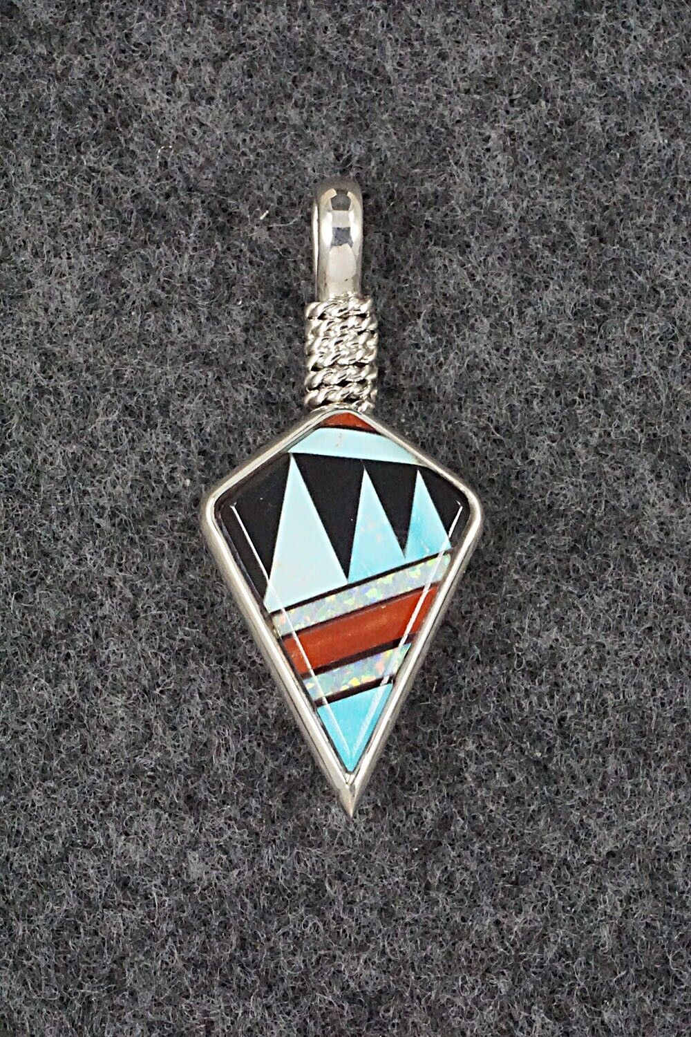Multi Stone & Sterling Silver Pendant - Rene Roanhorse