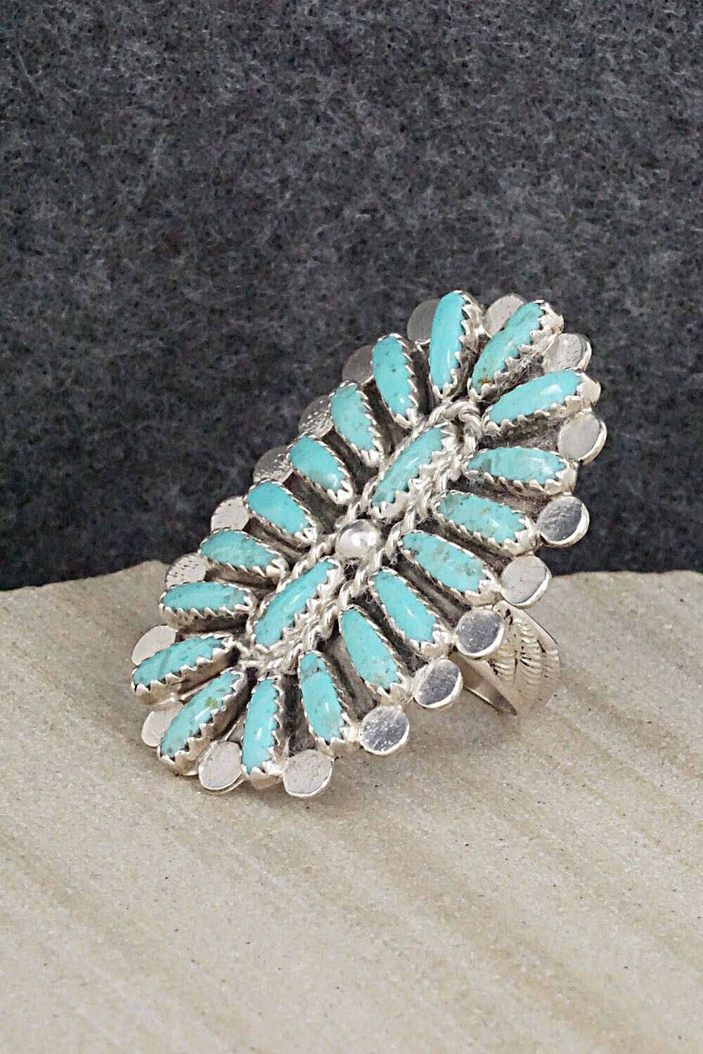 Turquoise & Sterling Silver Ring - Lavell Byjoe - Size 7.25