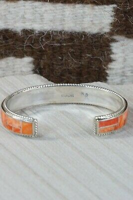 Zuni Spiny Oyster & Sterling Silver Bracelet - Ricky Booqua - High Lonesome Trading