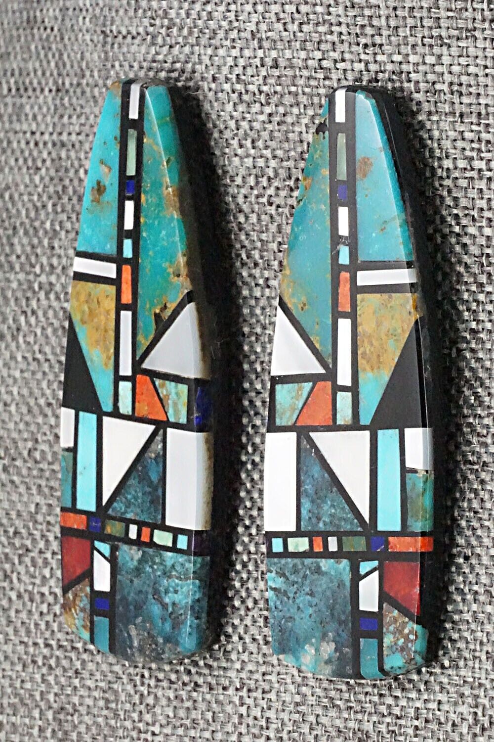 Multi Stone Inlay Earrings - Chris T. Nieto