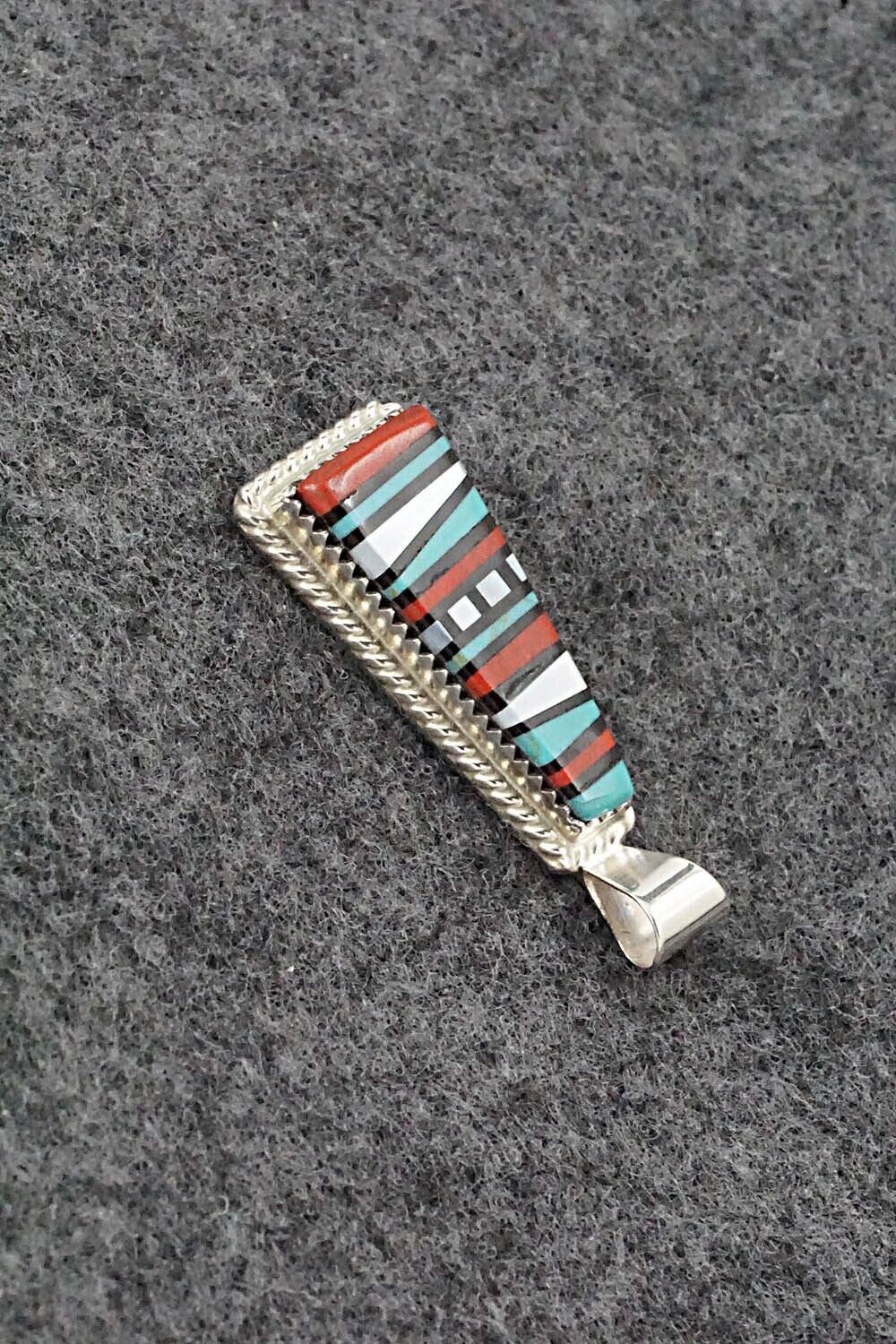 Multi Stone & Sterling Silver Pendant - Victor Martza