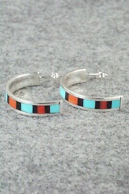 Multi Stone Inlay & Sterling Silver Earrings - Robin Chavez