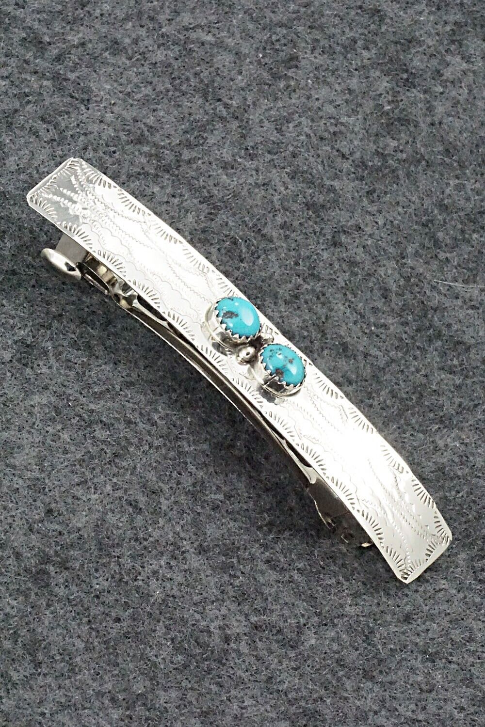 Turquoise & Sterling Silver Hair Barrette - Sally Arviso