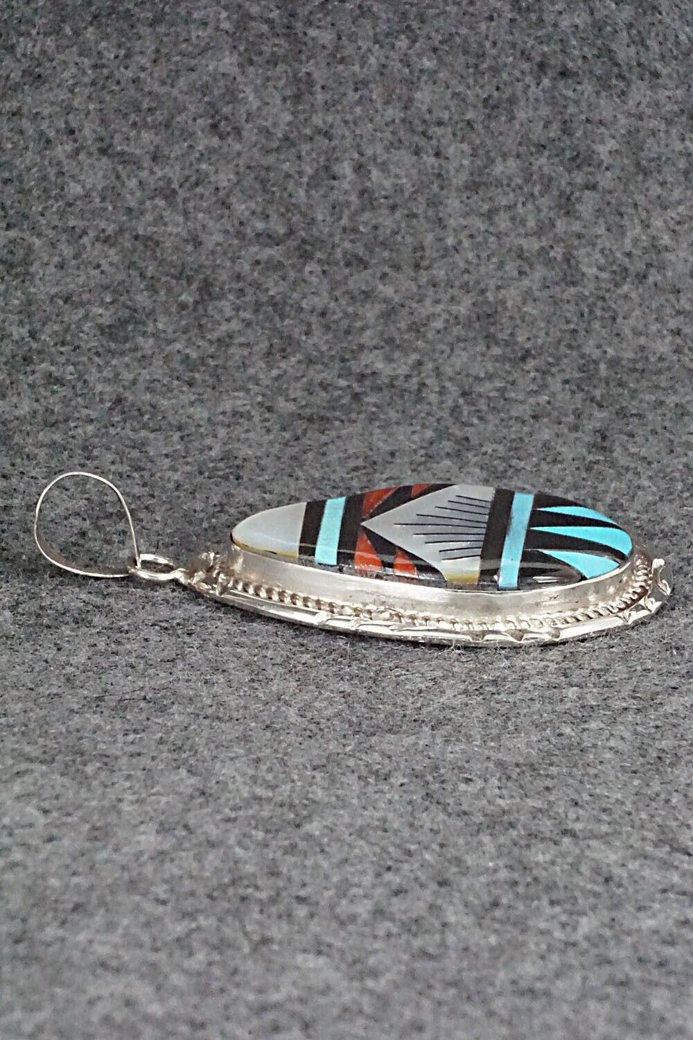 Multi Stone & Sterling Silver Pendant - Gladys Lamy