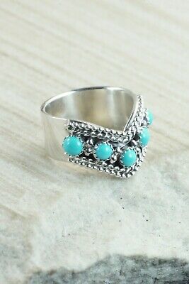 Turquoise & Sterling Silver Ring - Thomas Yazzie - Size 7