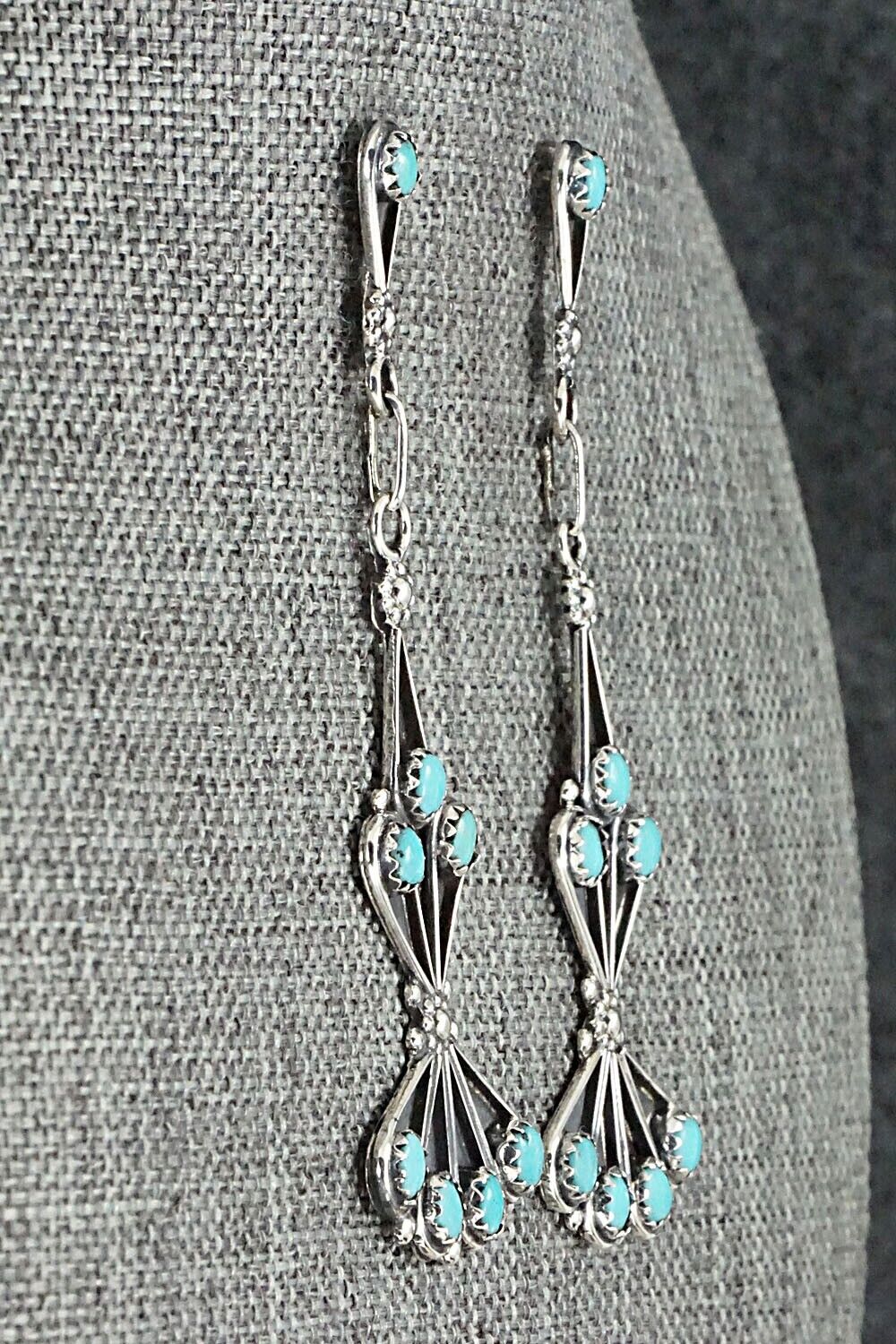 Turquoise & Sterling Silver Earrings - Vivianita Booqua