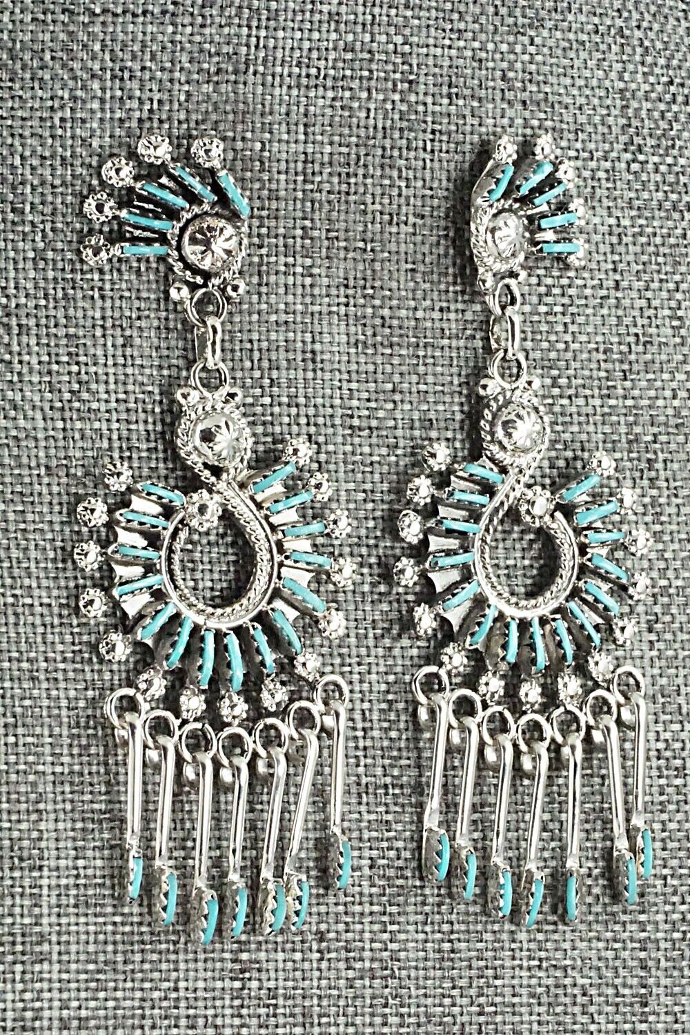 Turquoise & Sterling Silver Earrings - Kevin Leekity