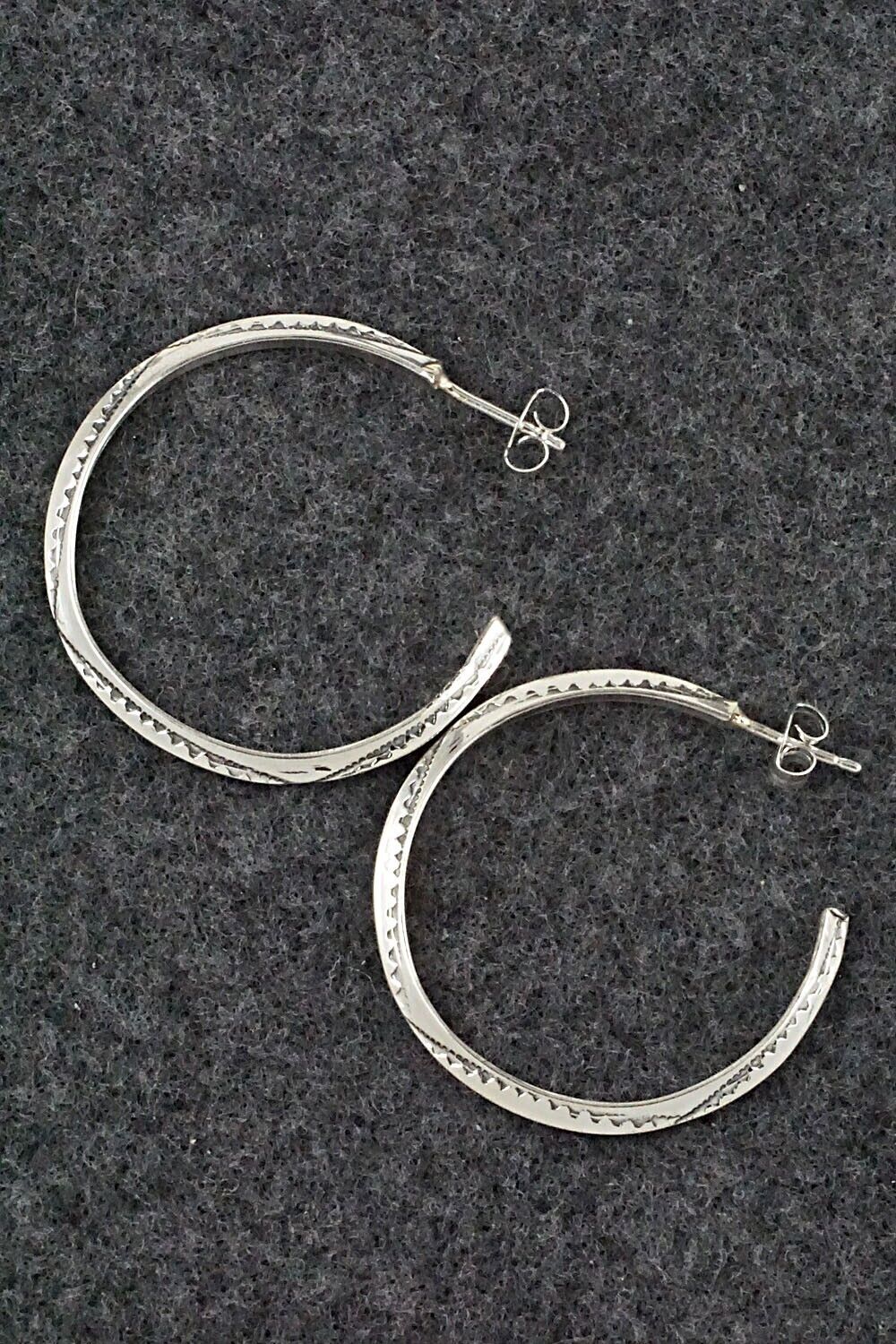 Sterling Silver Hoop Earrings - Elaine Tahe