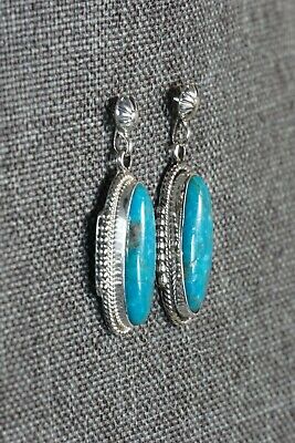Navajo Turquoise and Sterling Silver Earrings - Verley Betone - High Lonesome Trading