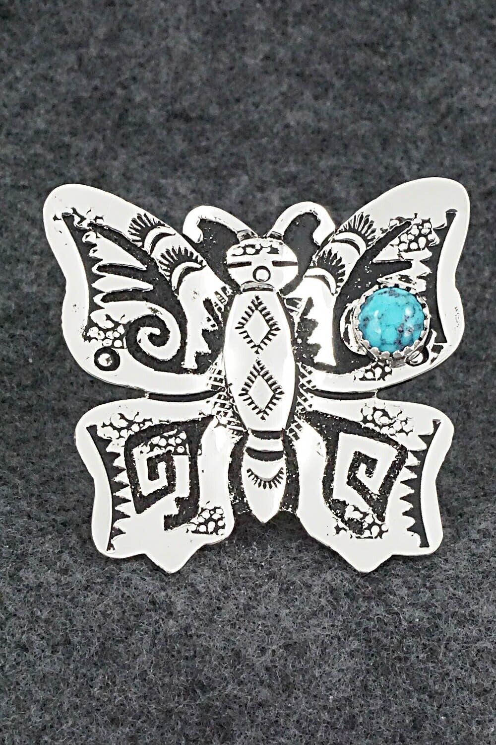 Turquoise & Sterling Silver Ring - Richard Singer - Size 7.5 (Adj.)