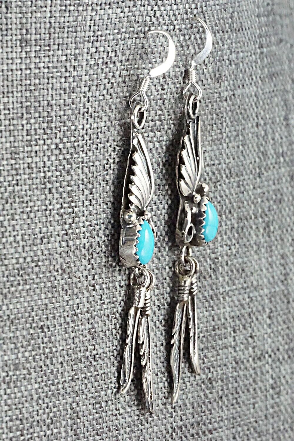 Turquoise & Sterling Silver Earrings - Etta Larry