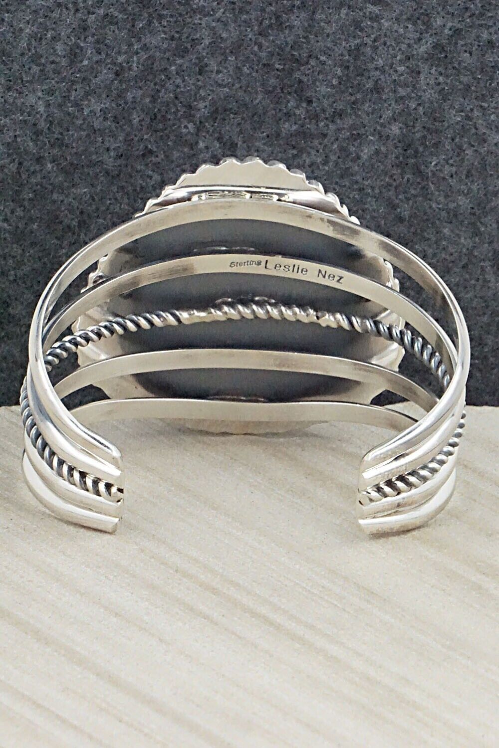Turquoise & Sterling Silver Bracelet - Leslie Nez