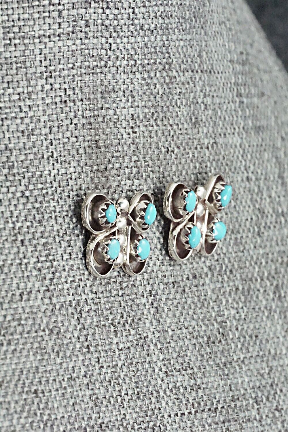 Turquoise & Sterling Silver Earrings - Gloria Lonasee