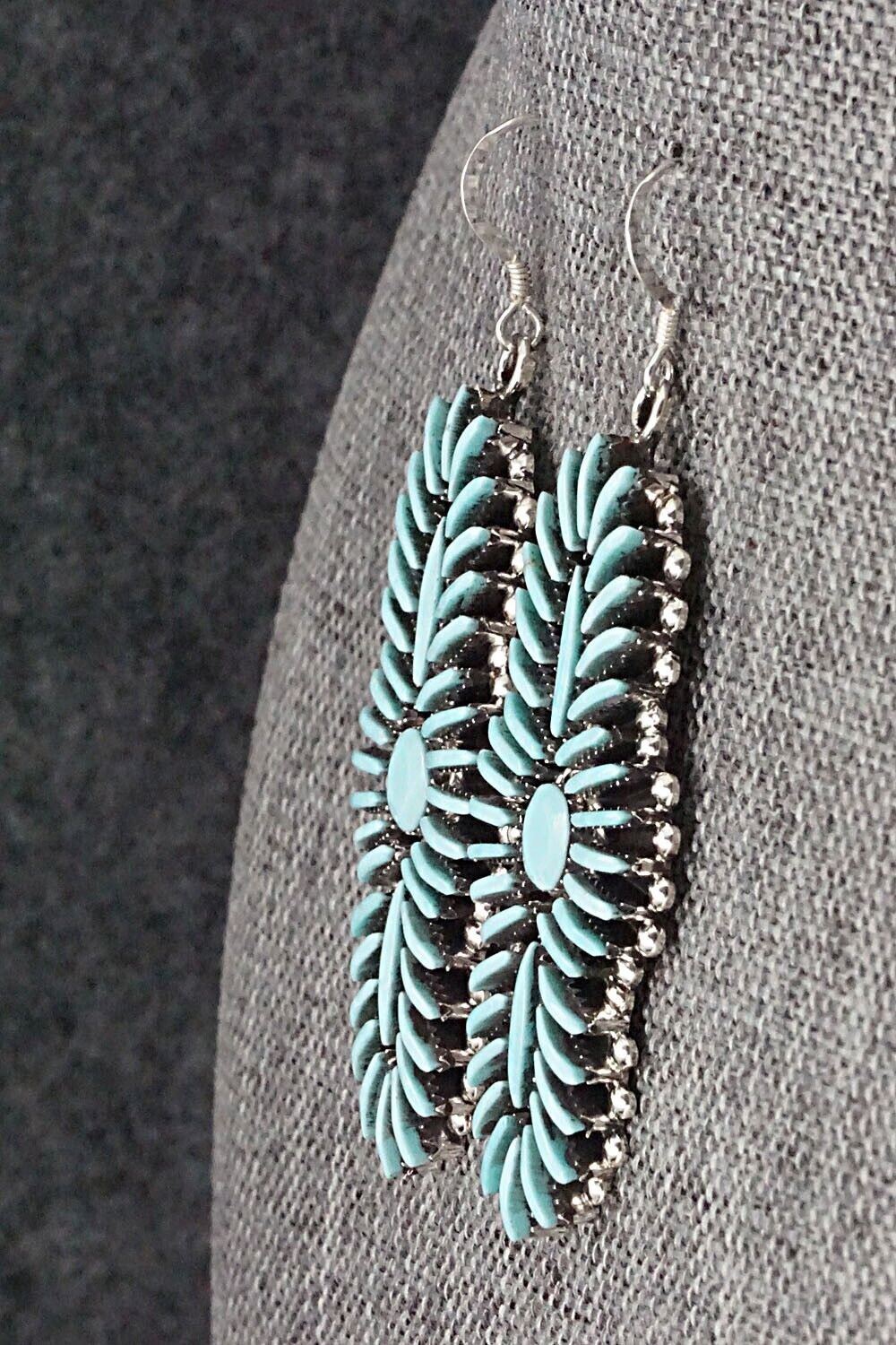 Turquoise & Sterling Silver Earrings - Edmund Cooeyate