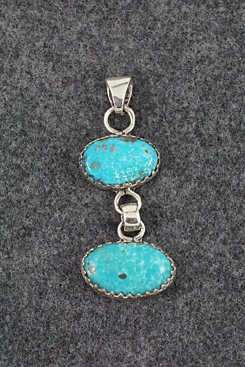 Turquoise and Sterling Silver Pendant - Matilda Chattin