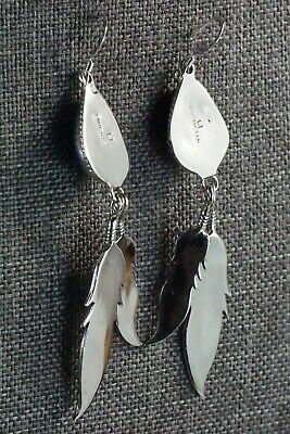 Navajo Lapis & Sterling Silver Earrings - Harris Largo