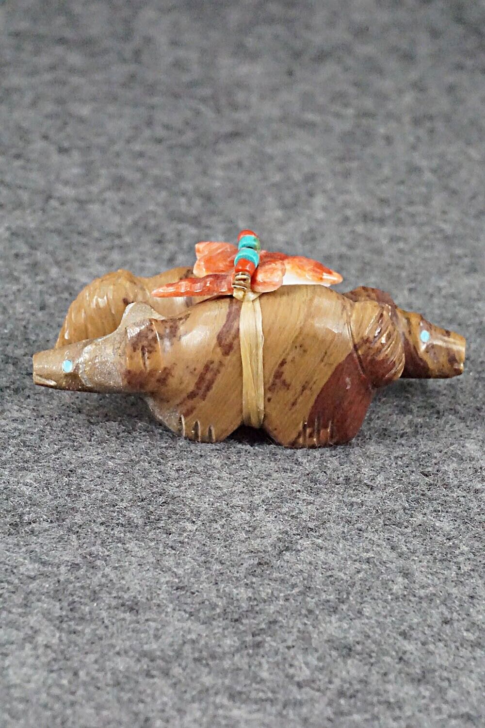 Bear & Wolf Zuni Fetish Carving - Peter Gasper