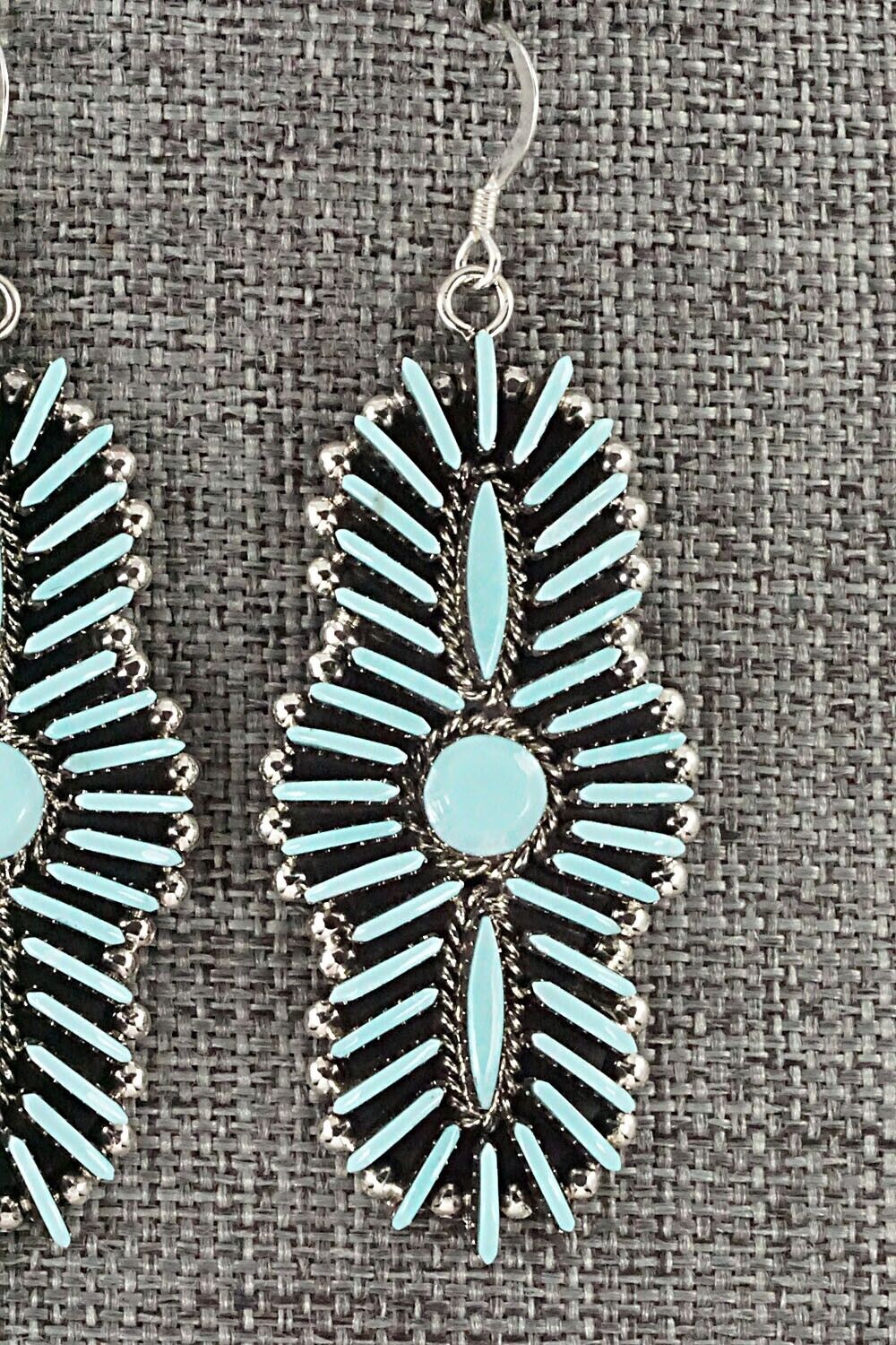 Turquoise & Sterling Silver Earrings - Edmund Cooeyate