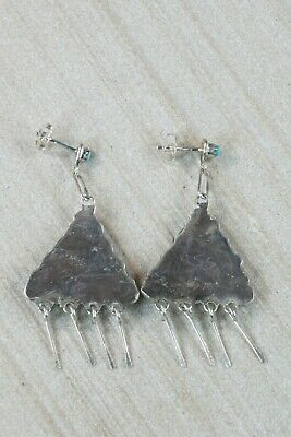 Zuni Turquoise & Sterling Silver Earrings - Arlene Quam - High Lonesome Trading