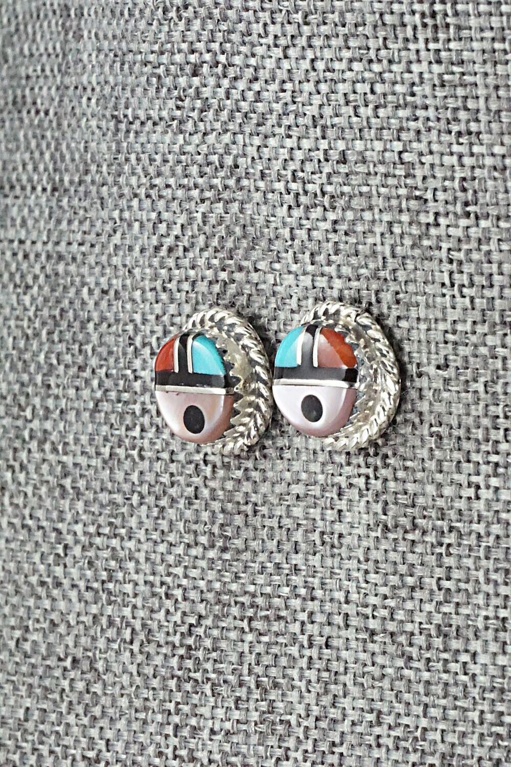 Multi Stone Inlay & Sterling Silver Earrings - Elvira Kiyite