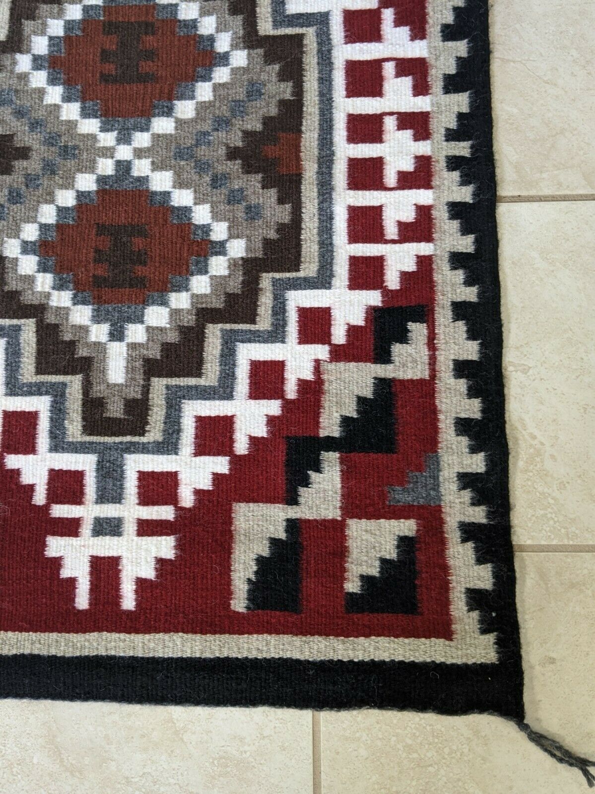 Navajo Handwoven Rug - 3ft x 2ft - Carmen Shone