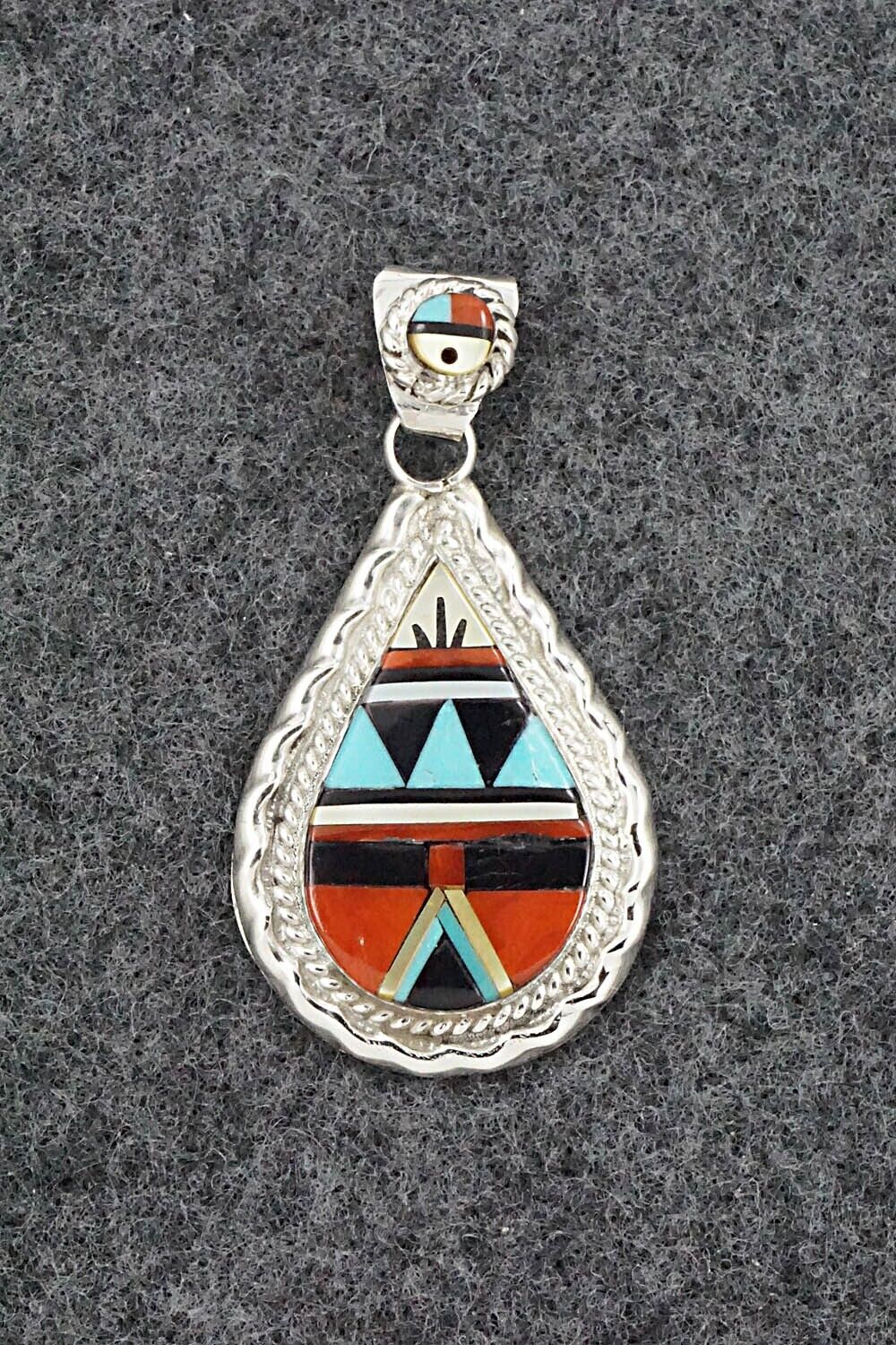 Multi Stone & Sterling Silver Pendant - Lynette Yuselew