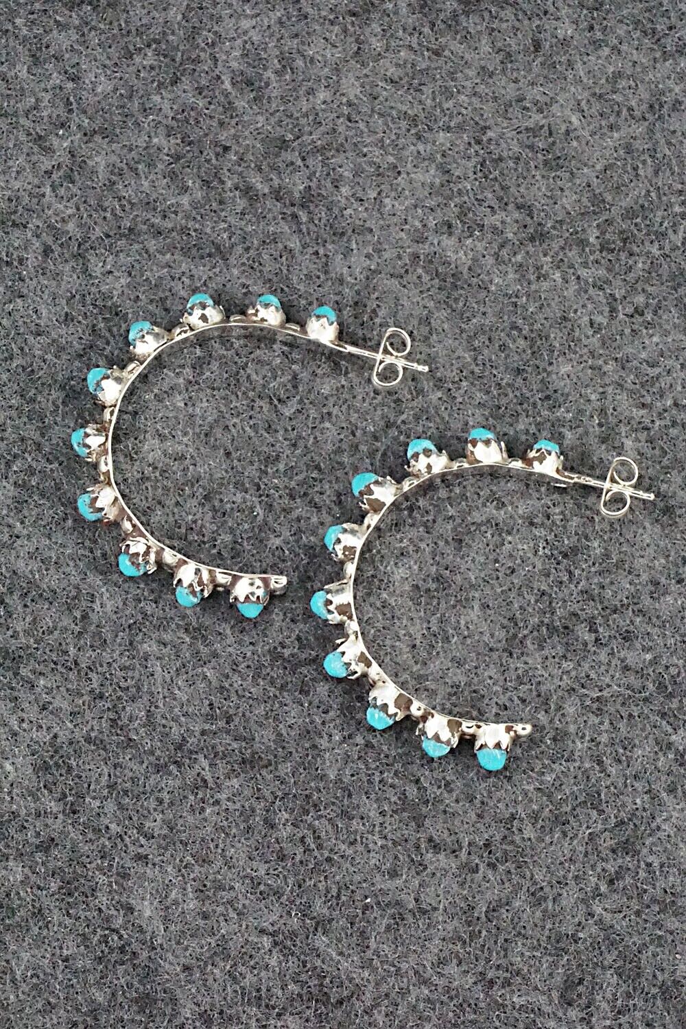 Turquoise & Sterling Silver Earrings - Anderson Waikanina
