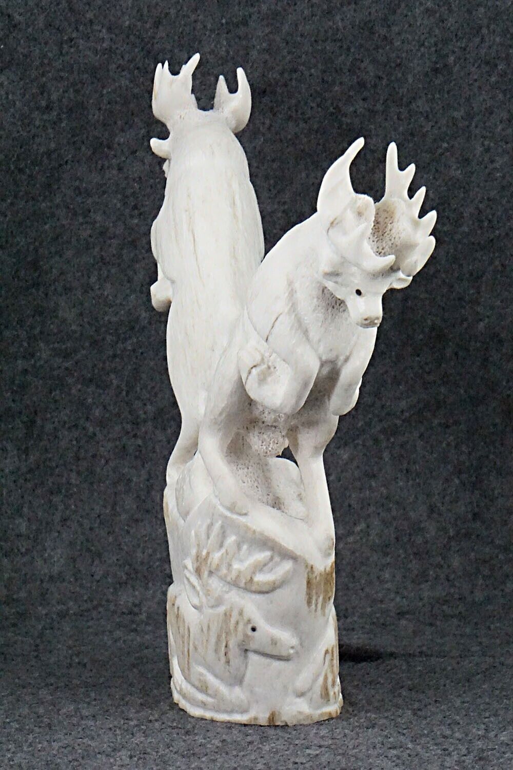 Deer & Wolf Zuni Fetish Carving - Maxx Laate