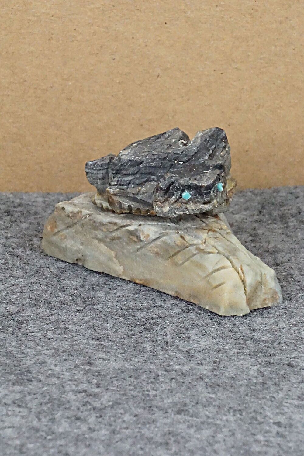 Horned Toad Zuni Fetish Carving - Kent Banteah