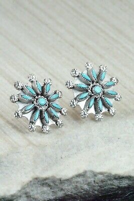 Turquoise & Sterling Silver Earrings - Merlinda Chavez
